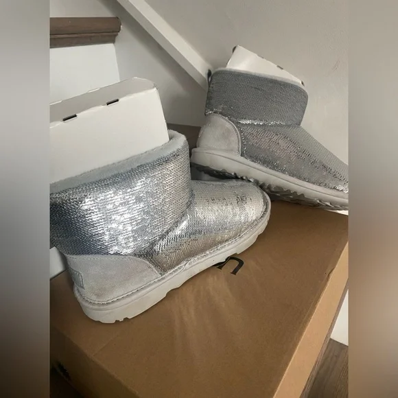 UGG Kids Classic Mini Silver Mirror Ball - Picture 2 of 5